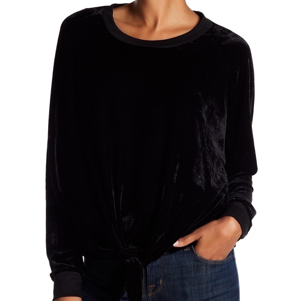 RDI Velour‎ Tie Front Top - L